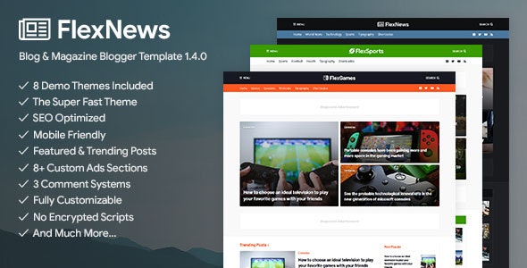 FlexNews - Responsive Blog & Magazine Blogger Templates review