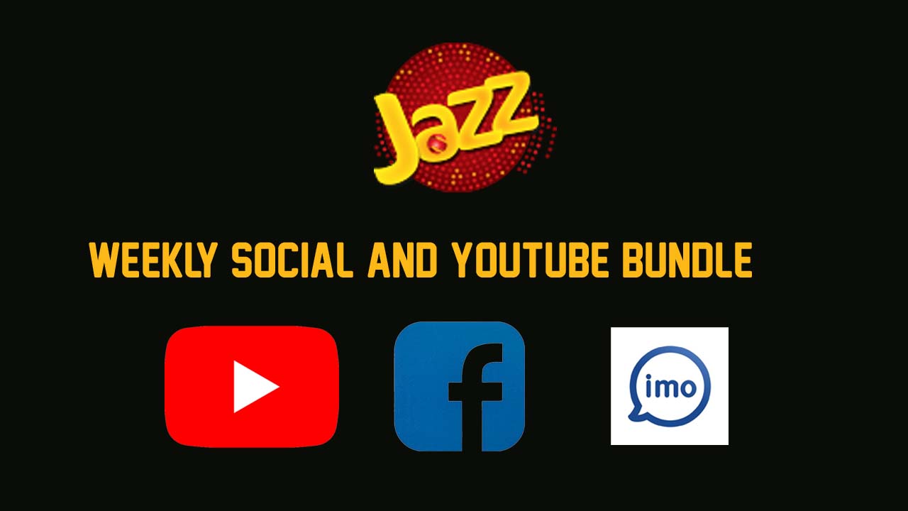Jazz Weekly YouTube & Social Bundle - Get 5000MB in 90 PKR